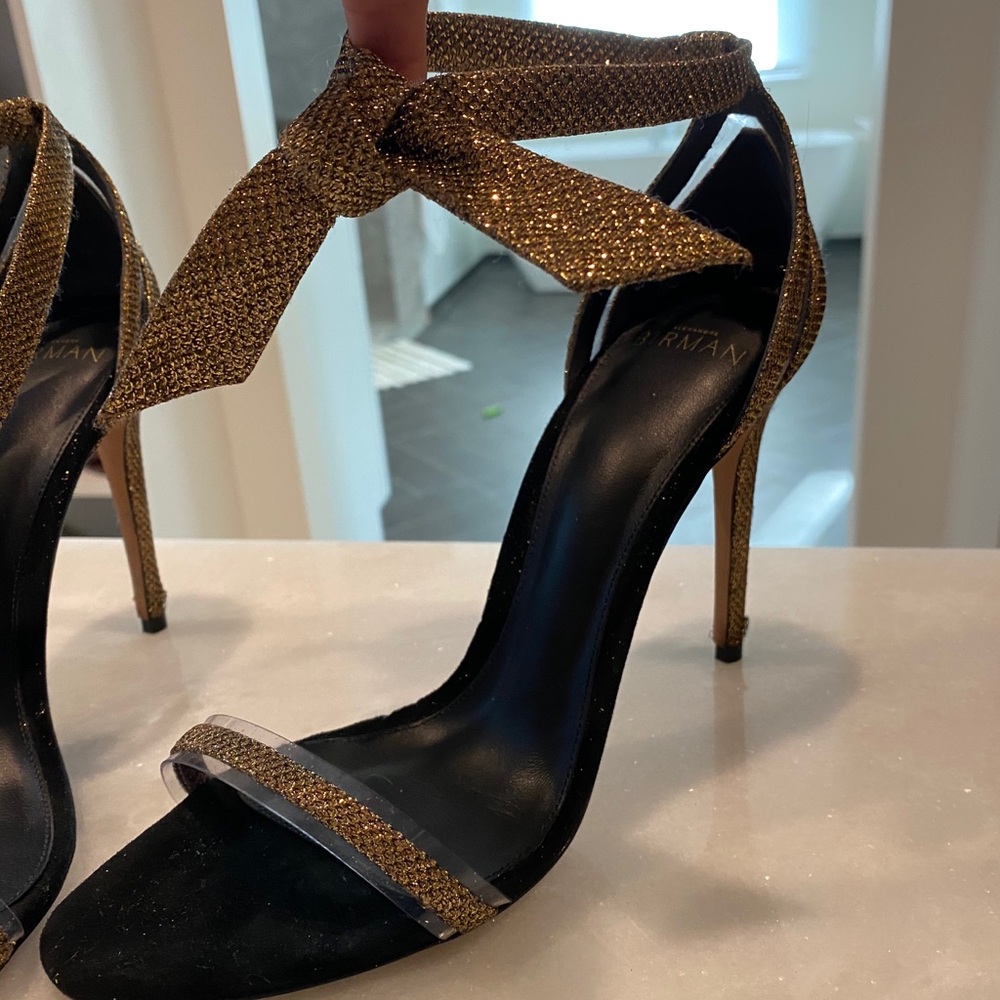 Alexandre Birman black and gold heels